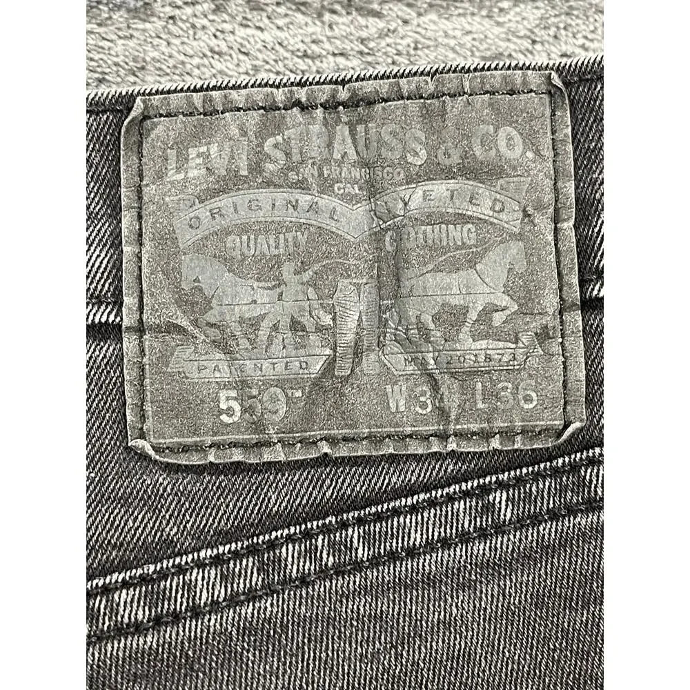 Levis 559 Relaxed Straight Fit Black Jeans Mens W34 L36 Workwear Denim
